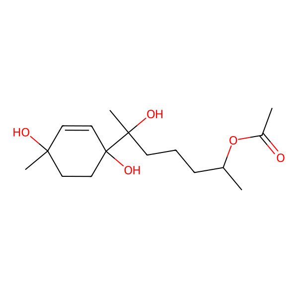 2D Structure of 12-Nor-11-acetoxybisabolen-3,6,7-triol