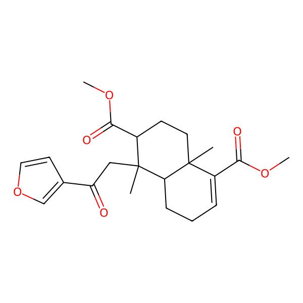 2D Structure of 12-Oxo-15,13(16), 14-clerodatrien-17,18-dioc acid dimethylester