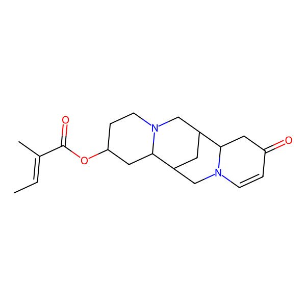 2D Structure of (12-Oxo-7,15-diazatetracyclo[7.7.1.02,7.010,15]heptadec-13-en-4-yl) 2-methylbut-2-enoate