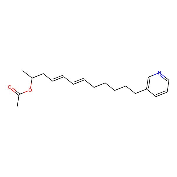 2D Structure of 12-Pyridin-3-yldodeca-4,6-dien-2-yl acetate