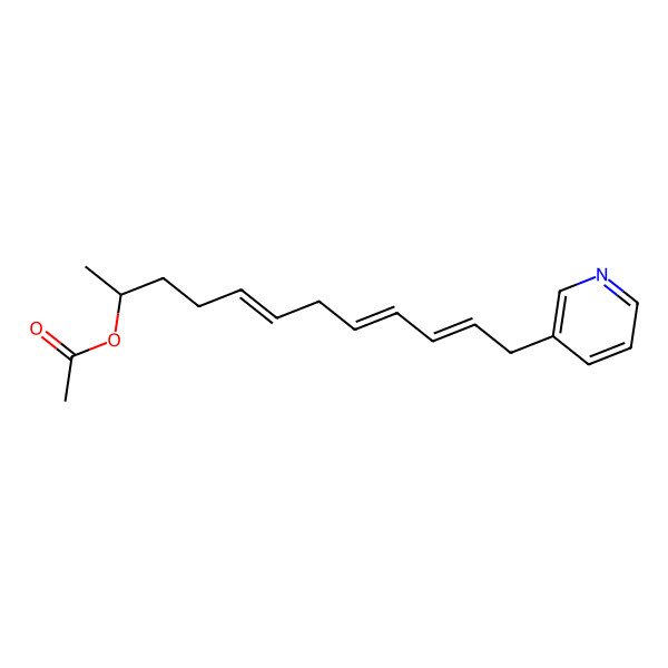 2D Structure of 12-Pyridin-3-yldodeca-5,8,10-trien-2-yl acetate