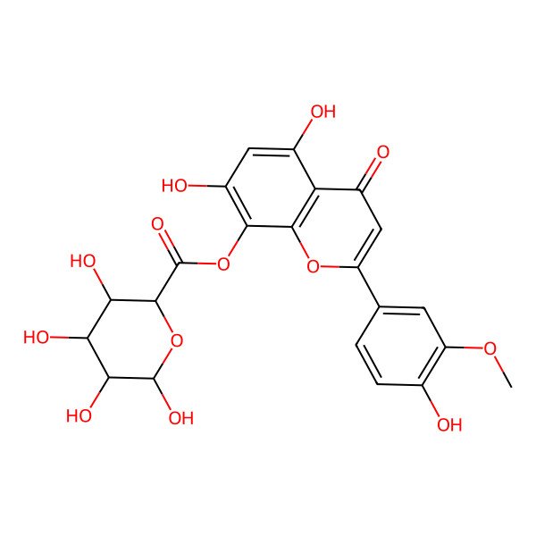 2D Structure of [5,7-Dihydroxy-2-(4-hydroxy-3-methoxyphenyl)-4-oxochromen-8-yl] 3,4,5,6-tetrahydroxyoxane-2-carboxylate