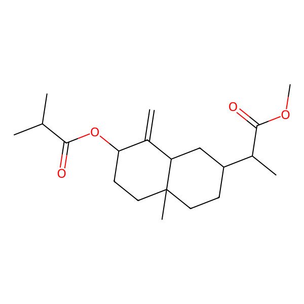 2D Structure of [7-(1-Methoxy-1-oxopropan-2-yl)-4a-methyl-1-methylidene-2,3,4,5,6,7,8,8a-octahydronaphthalen-2-yl] 2-methylpropanoate