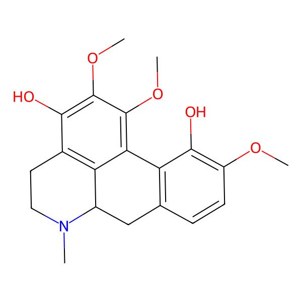 2D Structure of 1,2,10-trimethoxy-6-methyl-5,6,6a,7-tetrahydro-4H-dibenzo[de,g]quinoline-3,11-diol