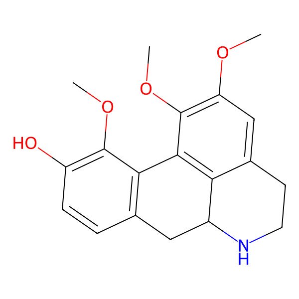 2D Structure of 1,2,11-trimethoxy-5,6,6a,7-tetrahydro-4H-dibenzo[de,g]quinolin-10-ol
