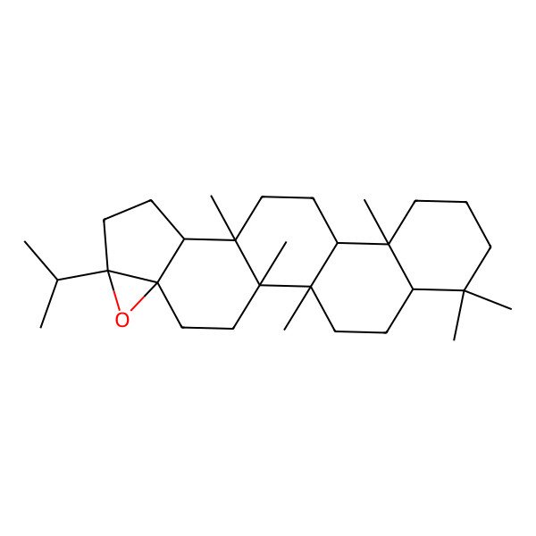 2D Structure of 1,2,11,15,19,19-Hexamethyl-7-propan-2-yl-6-oxahexacyclo[12.8.0.02,11.05,7.05,10.015,20]docosane