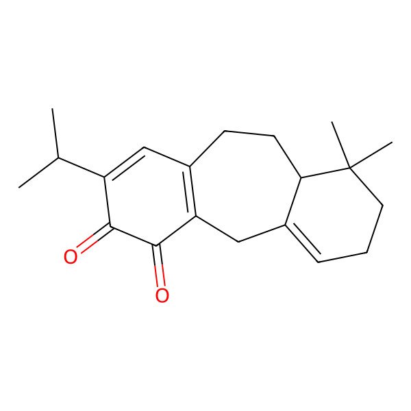 2D Structure of 12,12-Dimethyl-6-propan-2-yltricyclo[9.4.0.03,8]pentadeca-1(15),3(8),6-triene-4,5-dione