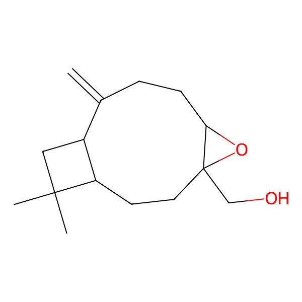 2D Structure of (12,12-Dimethyl-9-methylidene-5-oxatricyclo[8.2.0.04,6]dodecan-4-yl)methanol