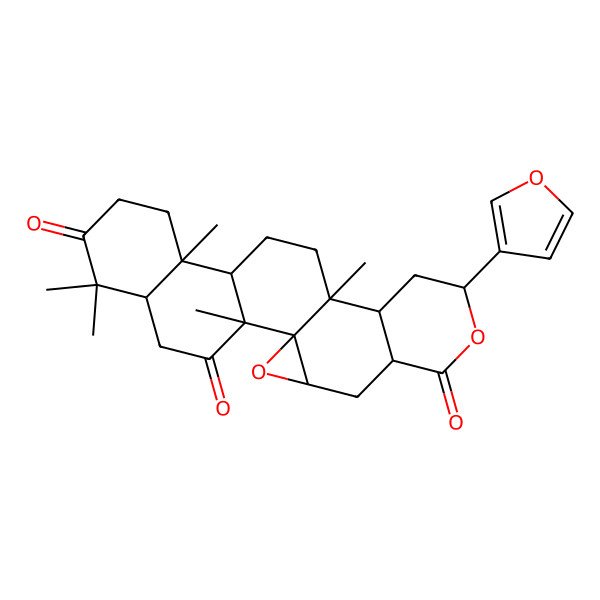 2D Structure of 17-(Furan-3-yl)-2,6,6,10,14-pentamethyl-18,23-dioxahexacyclo[12.9.0.01,22.02,11.05,10.015,20]tricosane-3,7,19-trione