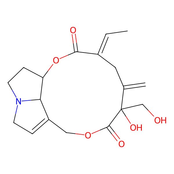 2D Structure of 12,18-Dihydroxy-13,19-didehydrosenecionan-11,16-dione