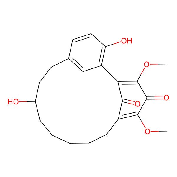 2D Structure of 12,18-Dihydroxy-3,5-dimethoxytricyclo[13.3.1.12,6]icosa-1(18),2,5,15(19),16-pentaene-4,20-dione