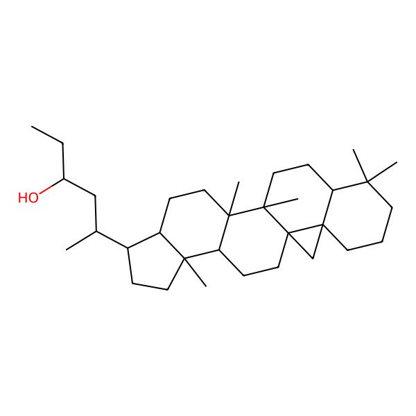 2D Structure of (3R,5S)-5-[(1R,4R,5S,8R,9S,12R,13S,16S,21R)-5,12,13,17,17-pentamethyl-8-hexacyclo[11.9.0.01,21.04,12.05,9.016,21]docosanyl]hexan-3-ol