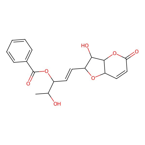 2D Structure of [(E,3S,4R)-1-[(2S,3R,3aR,7aR)-3-hydroxy-5-oxo-2,3,3a,7a-tetrahydrofuro[3,2-b]pyran-2-yl]-4-hydroxypent-1-en-3-yl] benzoate