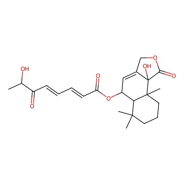 2D Structure of [(5R,5aS,9aS,9bS)-9b-hydroxy-6,6,9a-trimethyl-1-oxo-3,5,5a,7,8,9-hexahydrobenzo[e][2]benzofuran-5-yl] (7R)-7-hydroxy-6-oxoocta-2,4-dienoate