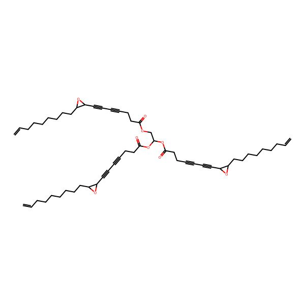 2D Structure of 1,2,3-(8R,9R-epoxy-17E-octadecen-4,6-diynoyl)-sn-glycerol