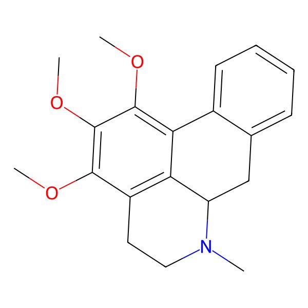 2D Structure of 1,2,3-trimethoxy-6-methyl-5,6,6a,7-tetrahydro-4H-dibenzo[de,g]quinoline
