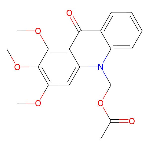 2D Structure of (1,2,3-Trimethoxy-9-oxoacridin-10-yl)methyl acetate