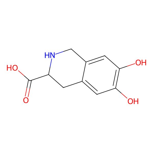 2D Structure of 1,2,3,4-Tetrahydro-6,7-dihydroxy-3-isoquinolinecarboxylic acid