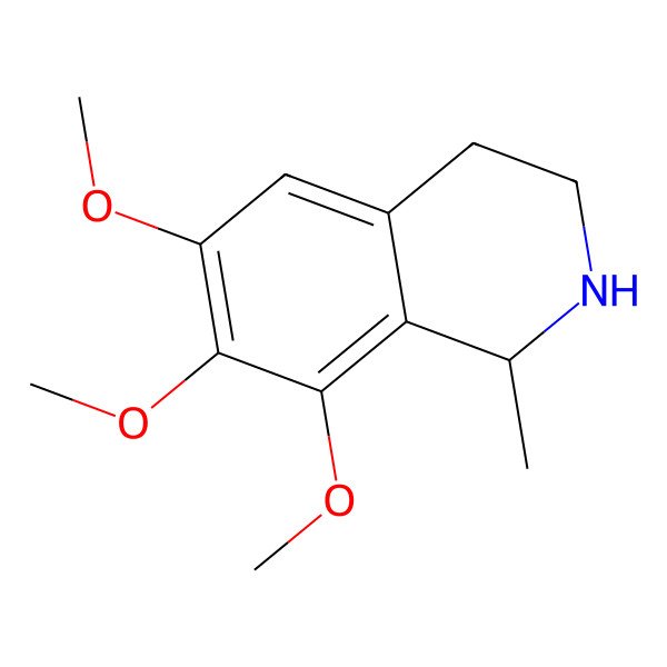 2D Structure of 6,7,8-Trimethoxy-1-methyl-1,2,3,4-tetrahydroisoquinoline