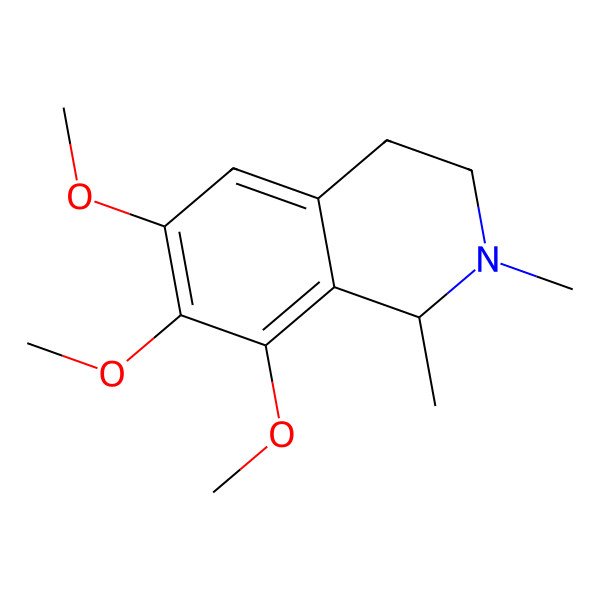 2D Structure of 1,2,3,4-Tetrahydroisoquinoline, 6,7,8-trimethoxy-1,2-dimethyl-