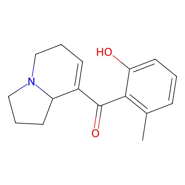 2D Structure of 1,2,3,5,6,8a-Hexahydroindolizin-8-yl-(2-hydroxy-6-methylphenyl)methanone