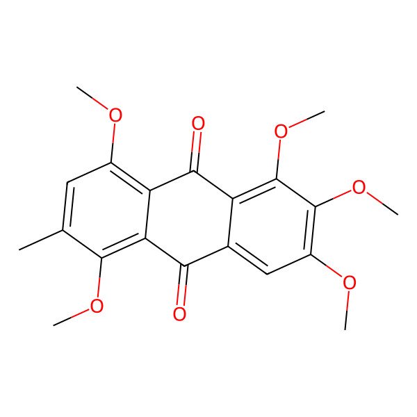 2D Structure of 1,2,3,5,8-Pentamethoxy-6-methylanthracene-9,10-dione