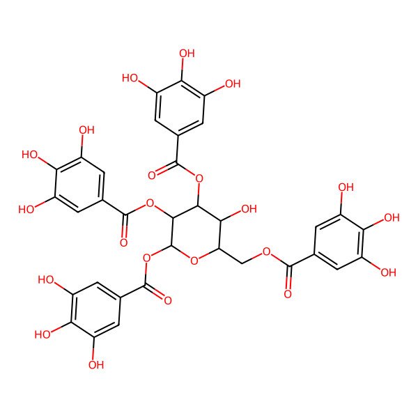 2D Structure of 1,2,3,6-Tetragalloyl-beta-D-glucopyranose