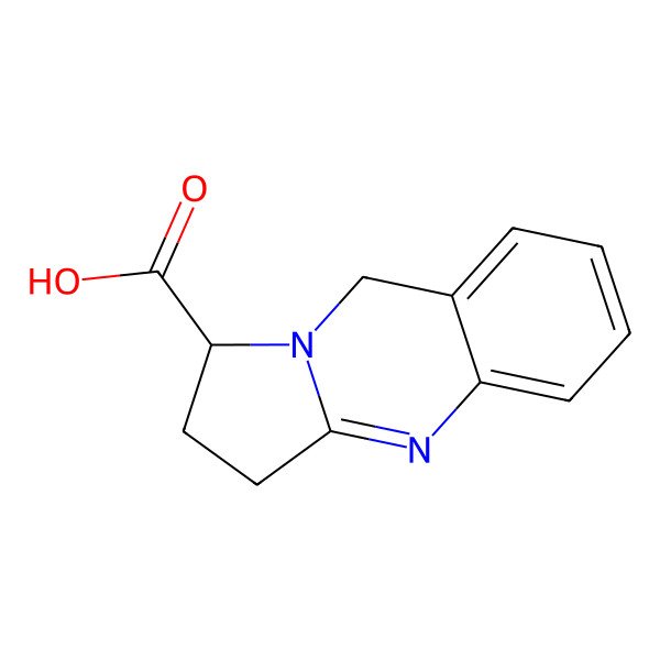 2D Structure of 1,2,3,9-Tetrahydropyrrolo(2,1-b)quinazolin-1-carboxylic acid