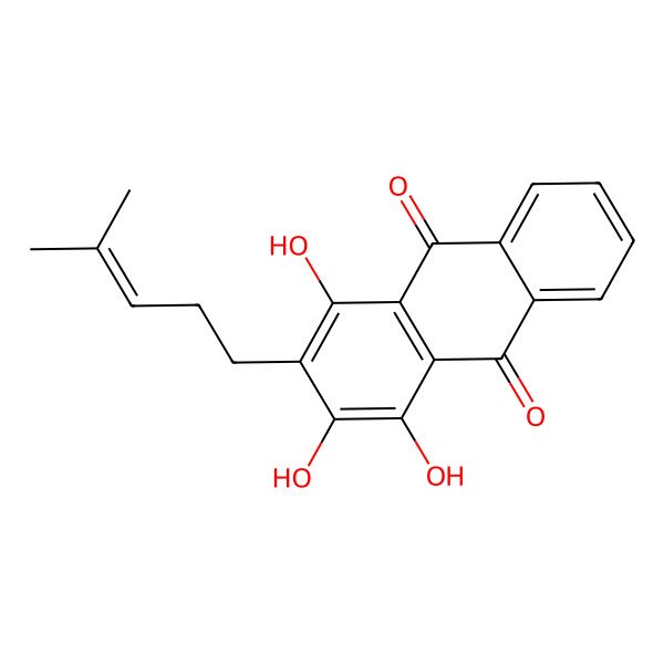 2D Structure of 1,2,4-Trihydroxy-3-(4-methylpent-3-en-1-yl)anthracene-9,10-dione