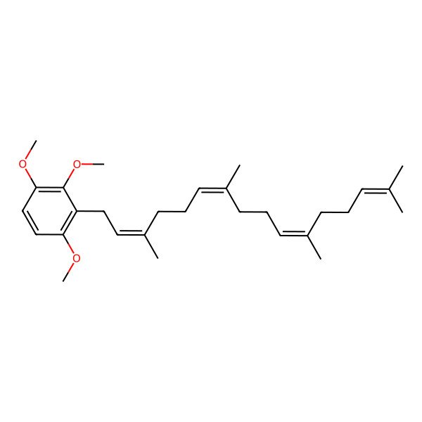 2D Structure of 1,2,4-trimethoxy-3-[(2E,6E,10E)-3,7,11,15-tetramethylhexadeca-2,6,10,14-tetraenyl]benzene