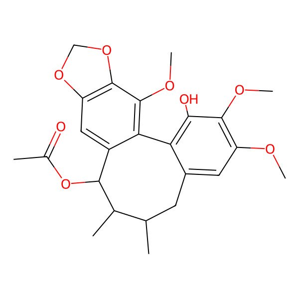 2D Structure of [(9R,10R,11S)-3-hydroxy-4,5,19-trimethoxy-9,10-dimethyl-15,17-dioxatetracyclo[10.7.0.02,7.014,18]nonadeca-1(19),2,4,6,12,14(18)-hexaen-11-yl] acetate