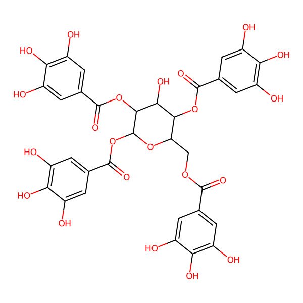 2D Structure of 1,2,4,6-Tetragalloyl-beta-D-glucopyranose