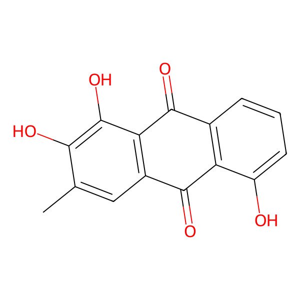 2D Structure of 1,2,5-Trihydroxy-3-methylanthracene-9,10-dione