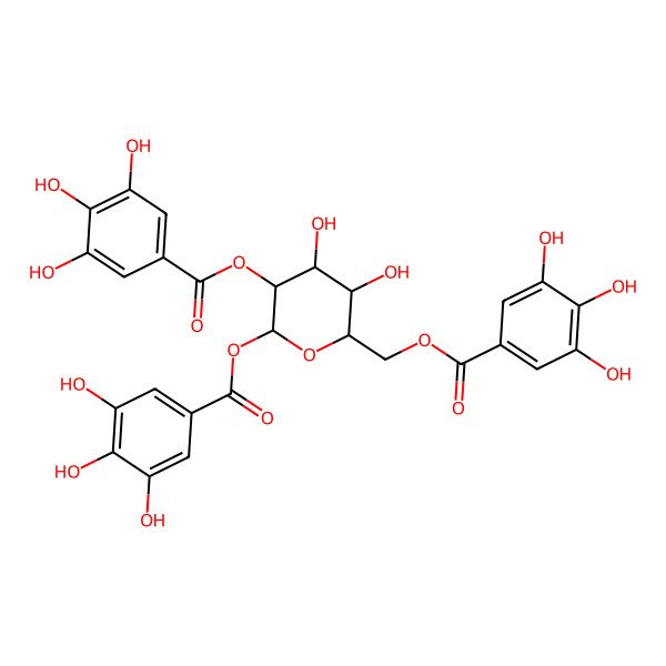 2D Structure of 1,2,6-Trigalloyl-beta-D-glucopyranose