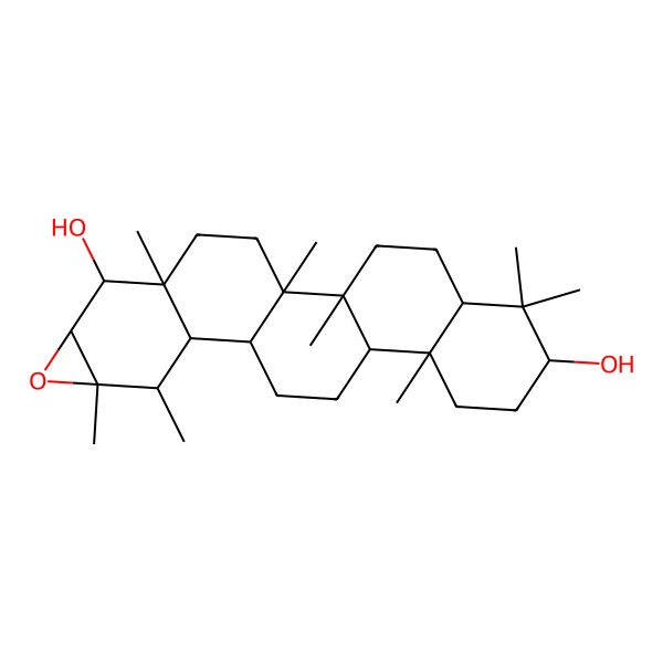 2D Structure of 1,2,6,6,10,16,17,21-Octamethyl-18-oxahexacyclo[12.9.0.02,11.05,10.015,21.017,19]tricosane-7,20-diol