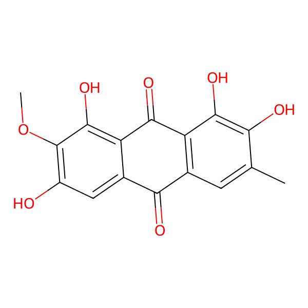 2D Structure of 1,2,6,8-Tetrahydroxy-7-methoxy-3-methylanthraquinon 2D Structure of 1,2,6,8-Tetrahydroxy-7-methoxy-3-methylanthraquinon
