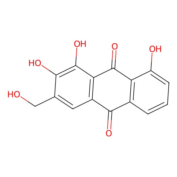 2D Structure of 1,2,8-Trihydroxy-3-(hydroxymethyl)anthracene-9,10-dione