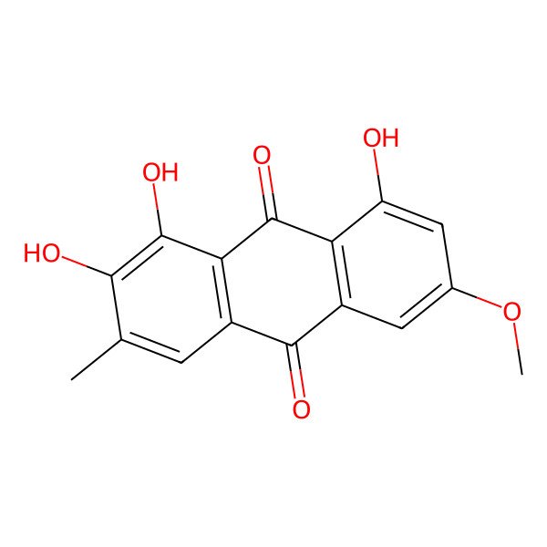 2D Structure of 1,2,8-Trihydroxy-6-methoxy-3-methylanthraquinone