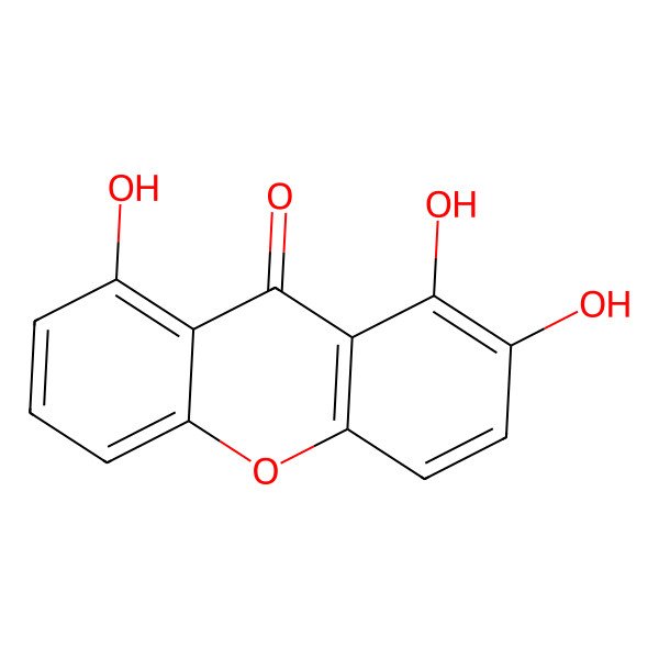 2D Structure of 1,2,8-Trihydroxyxanthen-9-one