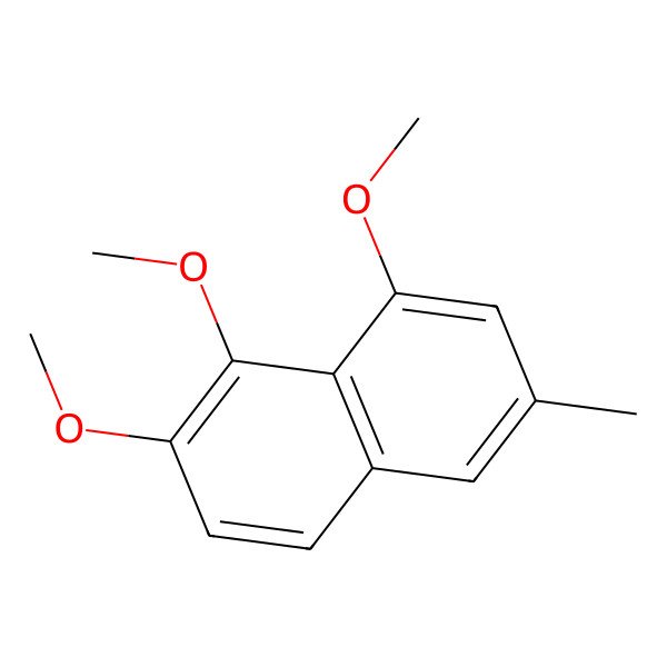 2D Structure of 1,2,8-Trimethoxy-6-methylnaphthalene