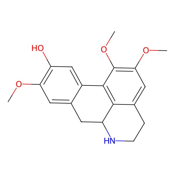 2D Structure of 1,2,9-trimethoxy-5,6,6a,7-tetrahydro-4H-dibenzo[de,g]quinolin-10-ol