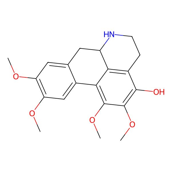 2D Structure of 1,2,9,10-tetramethoxy-5,6,6a,7-tetrahydro-4H-dibenzo[de,g]quinolin-3-ol