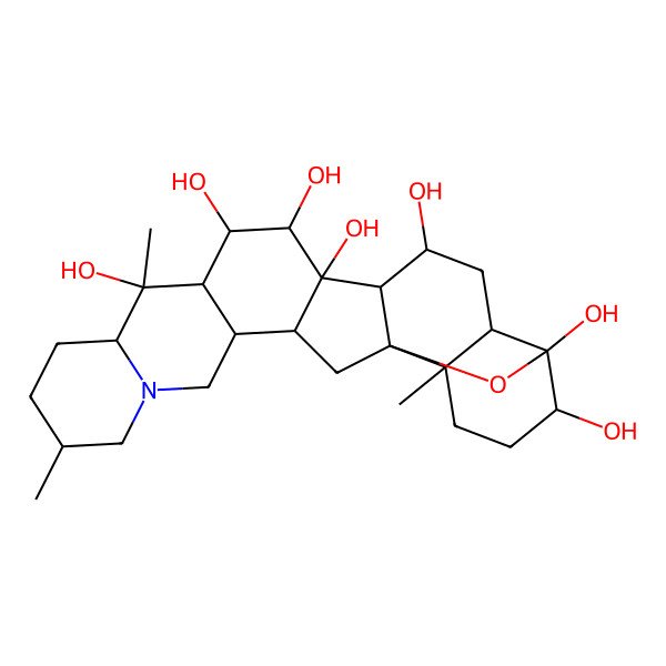 2D Structure of (1S,2S,6S,9S,10S,11R,12R,13S,14S,15S,16R,18S,19S,22S,23R,25R)-6,10,19-trimethyl-24-oxa-4-azaheptacyclo[12.12.0.02,11.04,9.015,25.018,23.019,25]hexacosane-10,12,13,14,16,22,23-heptol