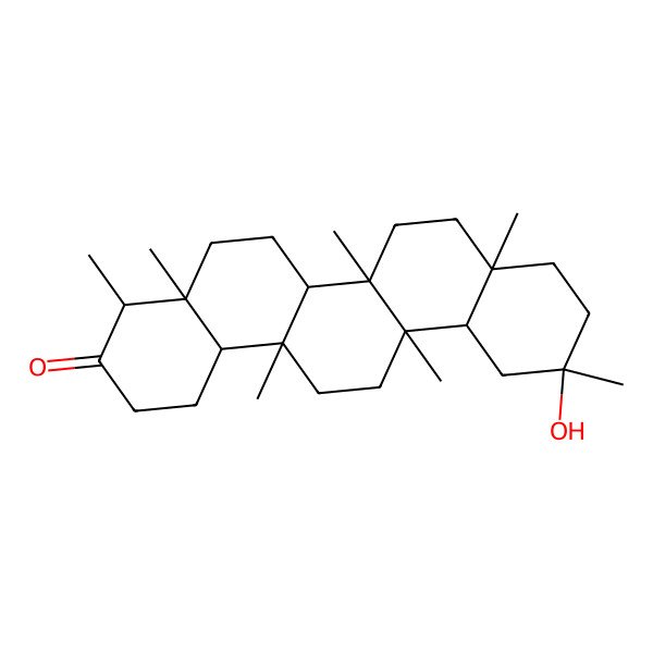2D Structure of (4R,4aS,6aS,6aS,6bR,8aS,11R,12aR,14aS,14bS)-11-hydroxy-4,4a,6a,6b,8a,11,14a-heptamethyl-2,4,5,6,6a,7,8,9,10,12,12a,13,14,14b-tetradecahydro-1H-picen-3-one