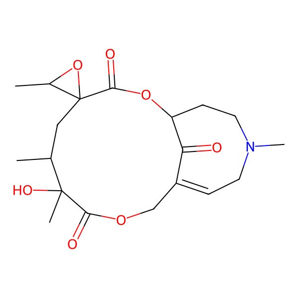2D Structure of 7-Hydroxy-3',6,7,14-tetramethylspiro[2,9-dioxa-14-azabicyclo[9.5.1]heptadec-11-ene-4,2'-oxirane]-3,8,17-trione