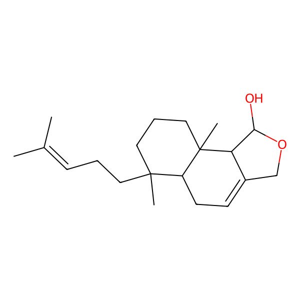 2D Structure of (1R,5aS,6S,9aS,9bR)-6,9a-dimethyl-6-(4-methylpent-3-enyl)-1,3,5,5a,7,8,9,9b-octahydrobenzo[g][2]benzofuran-1-ol