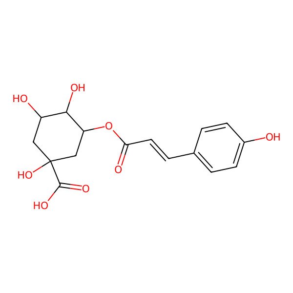 2D Structure of (1R,3S,4R,5S)-1,3,4-Trihydroxy-5-[(E)-3-(4-hydroxyphenyl)prop-2-enoyl]oxy-cyclohexane-1-carboxylic acid
