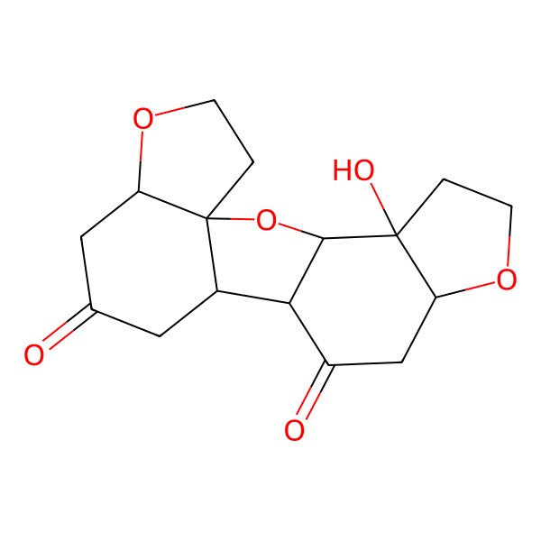 2D Structure of (1R,3S,4S,8R,11R,12S,16R)-4-hydroxy-2,7,17-trioxapentacyclo[10.7.0.01,16.03,11.04,8]nonadecane-10,14-dione