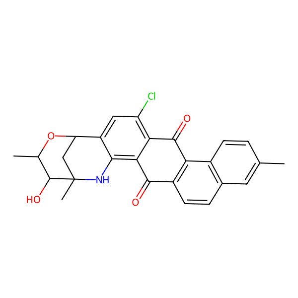 2D Structure of 4-Chloro-22-hydroxy-11,21,23-trimethyl-24-oxa-20-azahexacyclo[19.3.1.02,19.05,18.07,16.08,13]pentacosa-2,4,7(16),8(13),9,11,14,18-octaene-6,17-dione