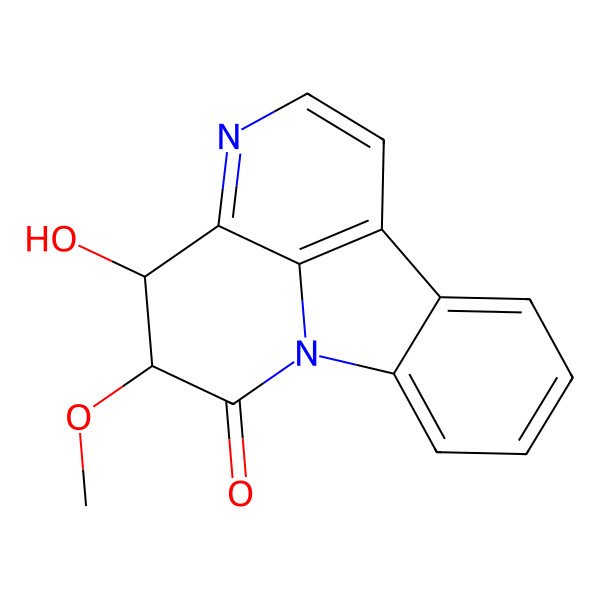 2D Structure of (3S,4S)-4-hydroxy-3-methoxy-1,6-diazatetracyclo[7.6.1.05,16.010,15]hexadeca-5,7,9(16),10,12,14-hexaen-2-one